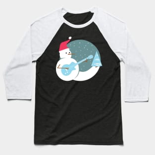 Rock & Roll Frosty the Snowman Baseball T-Shirt